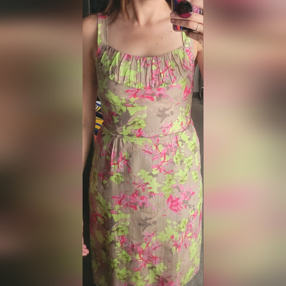Floral Pink and Green Women's Banana Republic Dress